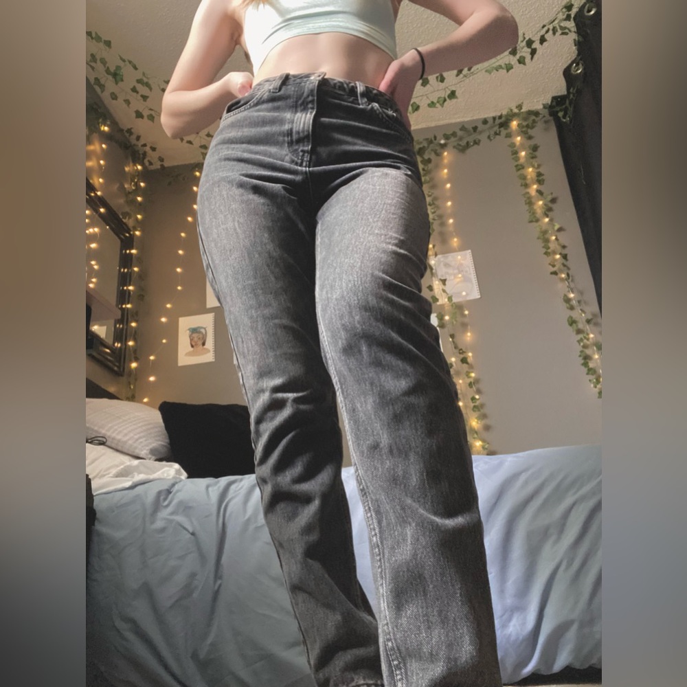 TopShop washed black Mom jeans